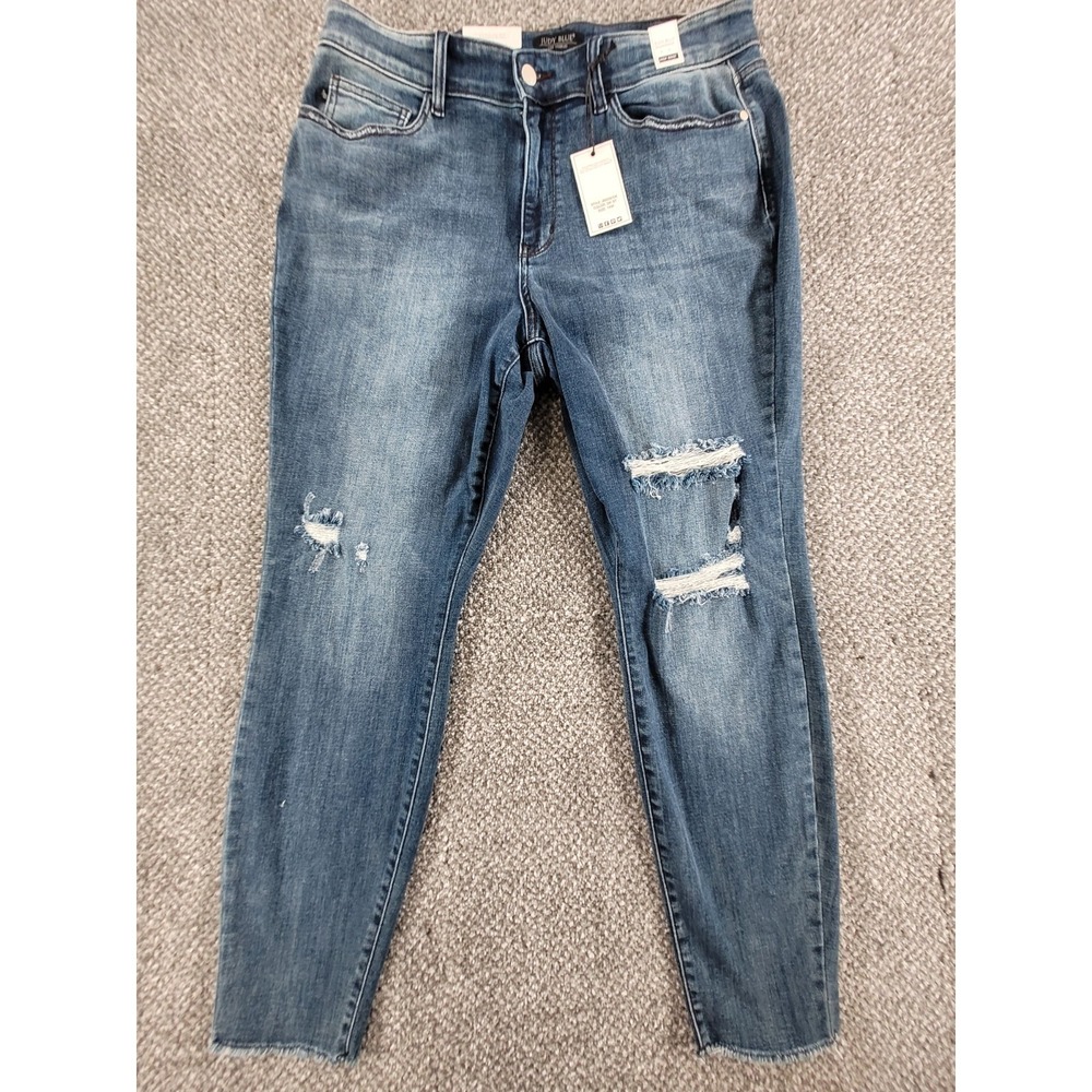 Judy Blue Skinny Fit High Waist Women's Distressed Jeans Size 18W Stretch NWT
